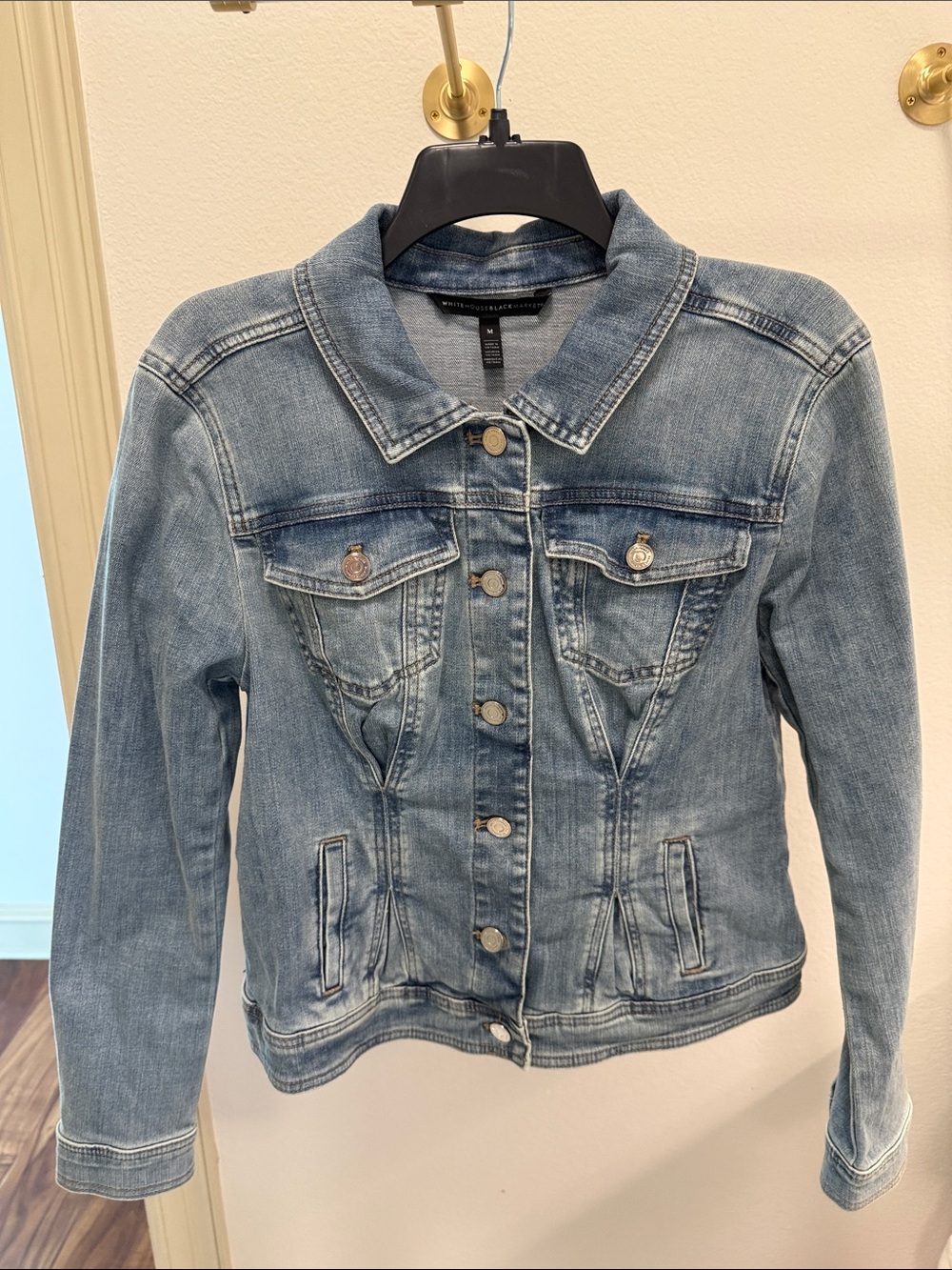 White House Black Market Light Blue Denim Jacket